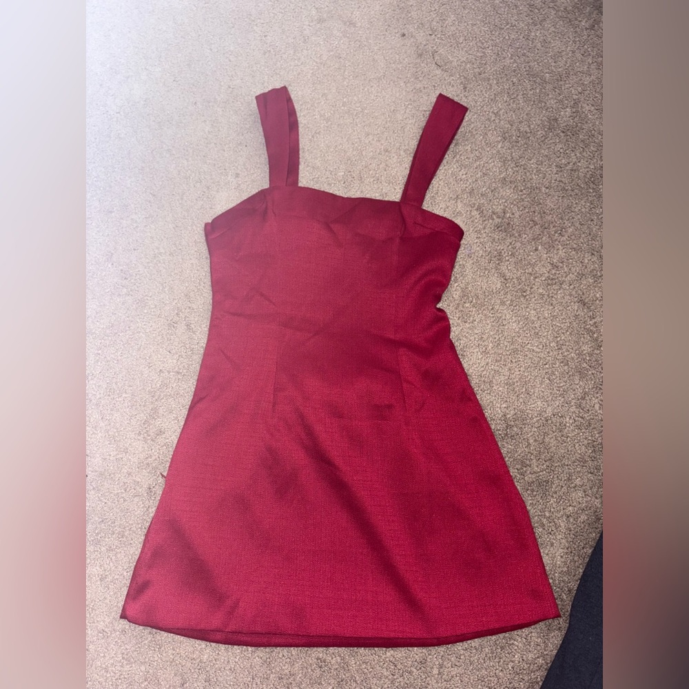 PrettyLittleThing Red Mini Dress with Bows and Open Back